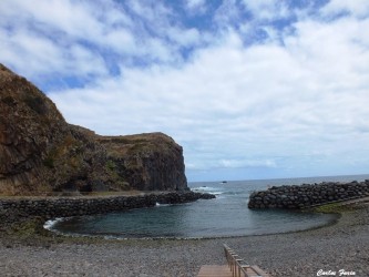 Faial Beach and bathing complex in Santana, Madeira Island