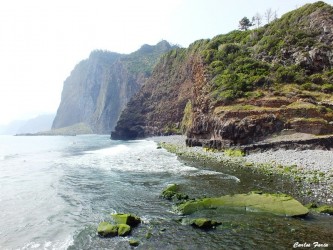 Faial Beach and bathing complex in Santana, Madeira Island